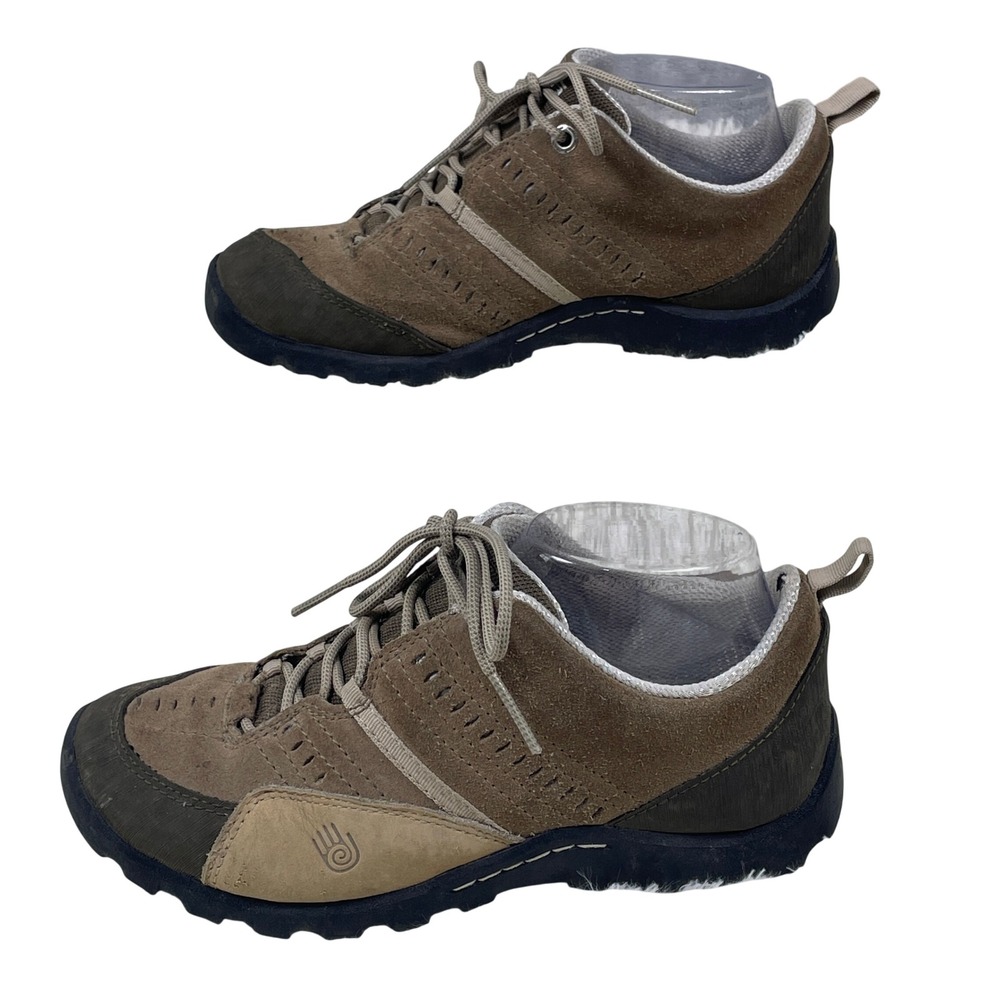 Teva 6558 Hiking Shoes Womens 7 Brown Low Top Suede Trail Sneakers Good